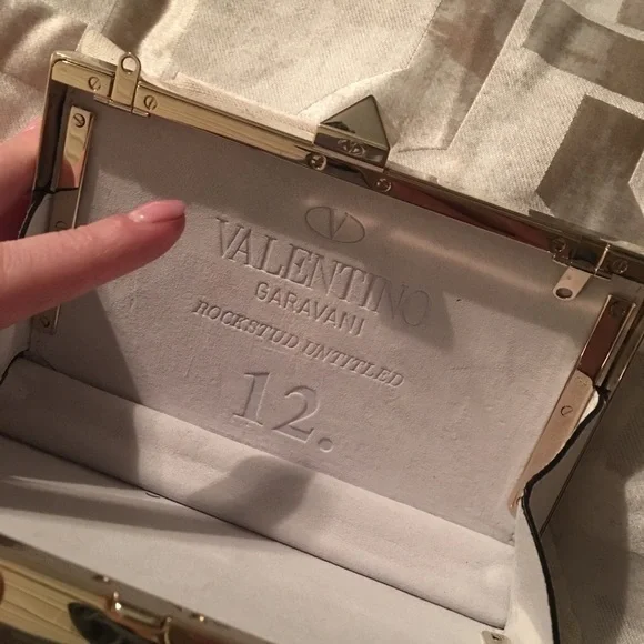 Valentino Rock Stud Metallic Crossbody Clutch NWT - Picture 2 of 4